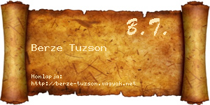 Berze Tuzson névjegykártya
